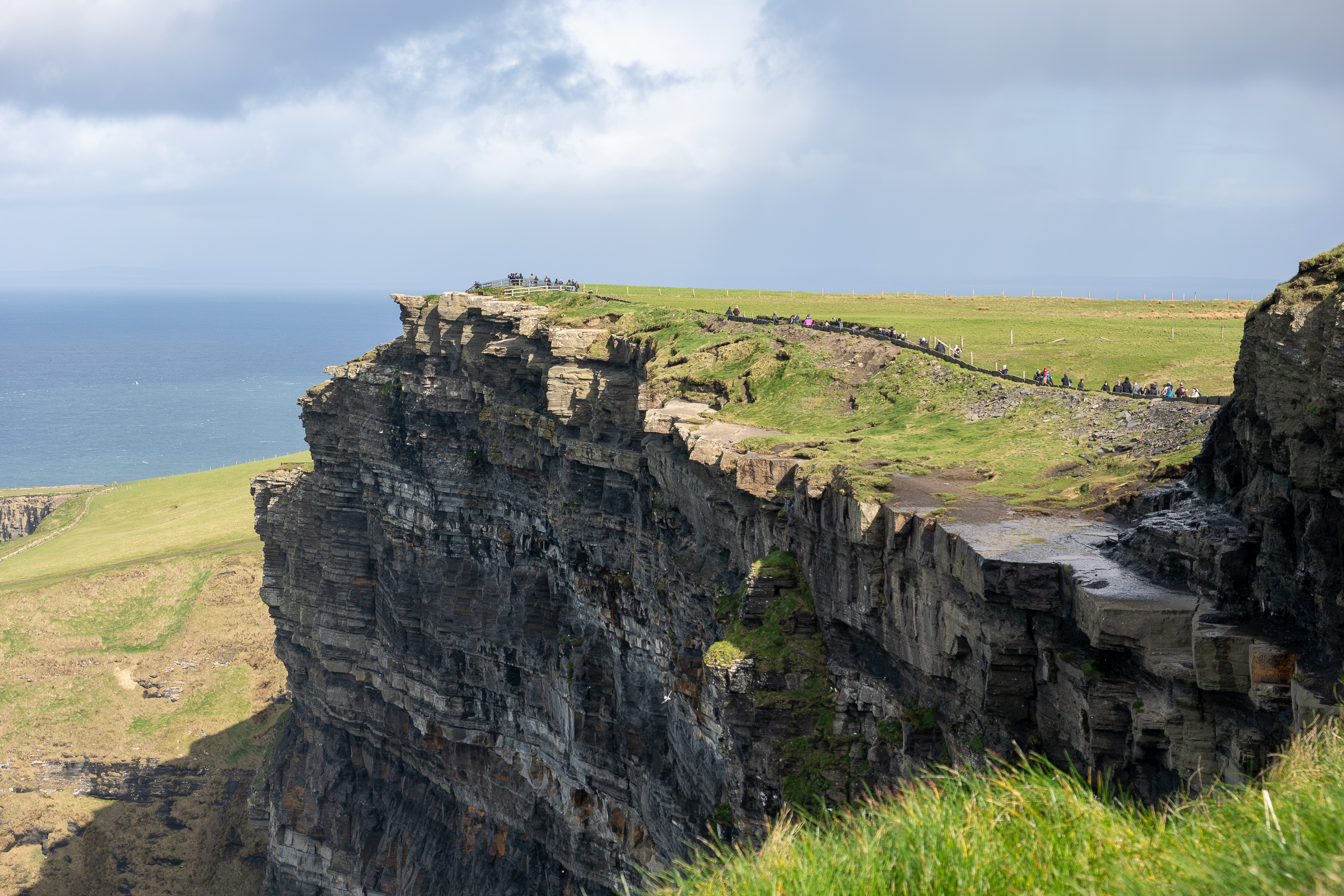 The walk along the top of the cliff.